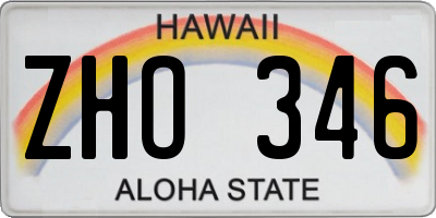 HI license plate ZHO346