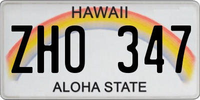 HI license plate ZHO347
