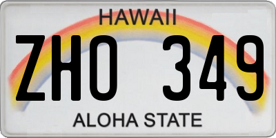 HI license plate ZHO349