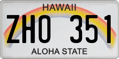 HI license plate ZHO351