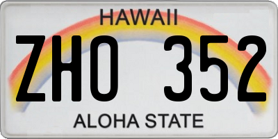 HI license plate ZHO352