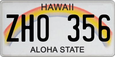 HI license plate ZHO356