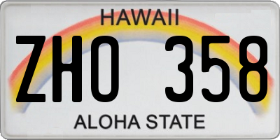 HI license plate ZHO358