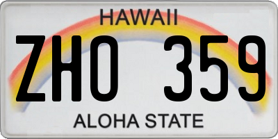 HI license plate ZHO359