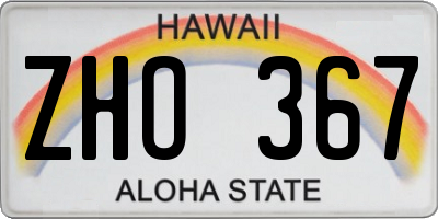 HI license plate ZHO367