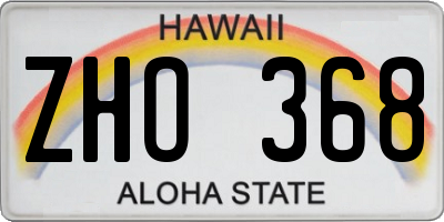 HI license plate ZHO368