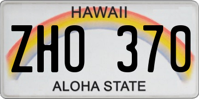 HI license plate ZHO370