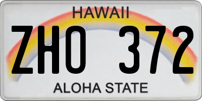 HI license plate ZHO372