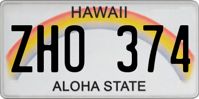 HI license plate ZHO374