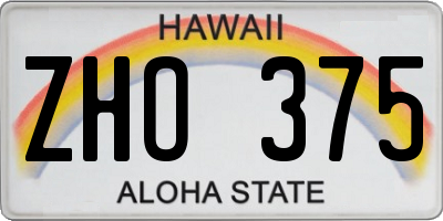 HI license plate ZHO375