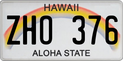HI license plate ZHO376