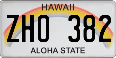 HI license plate ZHO382