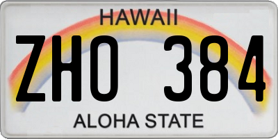 HI license plate ZHO384