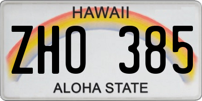 HI license plate ZHO385