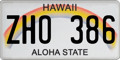 HI license plate ZHO386