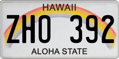 HI license plate ZHO392