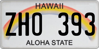 HI license plate ZHO393