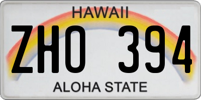HI license plate ZHO394