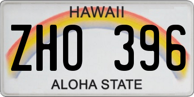 HI license plate ZHO396