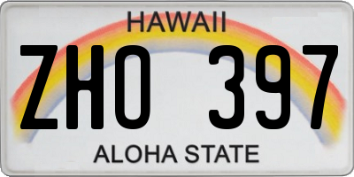 HI license plate ZHO397