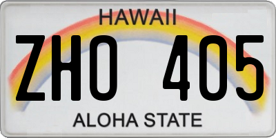 HI license plate ZHO405