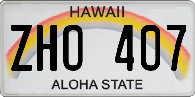 HI license plate ZHO407