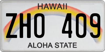 HI license plate ZHO409