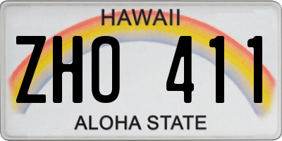HI license plate ZHO411