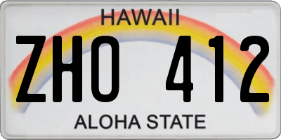 HI license plate ZHO412