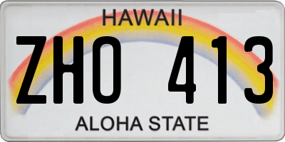 HI license plate ZHO413