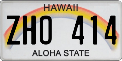 HI license plate ZHO414