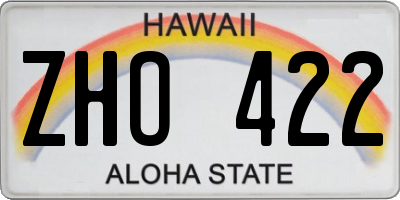 HI license plate ZHO422