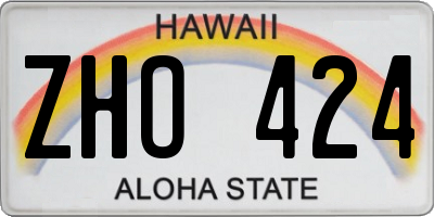 HI license plate ZHO424
