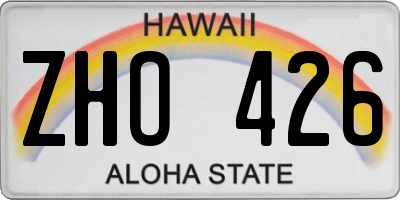 HI license plate ZHO426