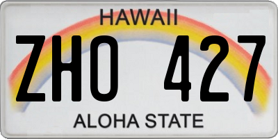 HI license plate ZHO427
