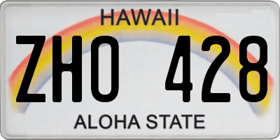 HI license plate ZHO428