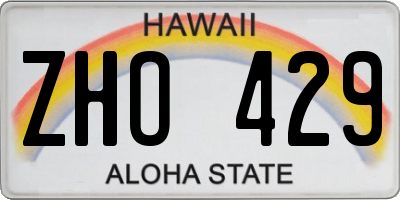 HI license plate ZHO429