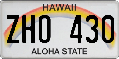 HI license plate ZHO430