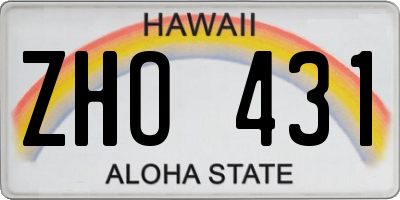 HI license plate ZHO431