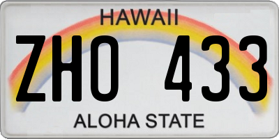 HI license plate ZHO433