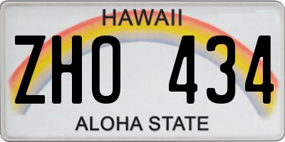 HI license plate ZHO434