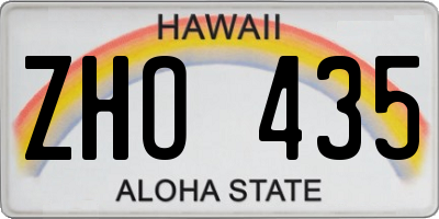 HI license plate ZHO435