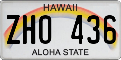 HI license plate ZHO436