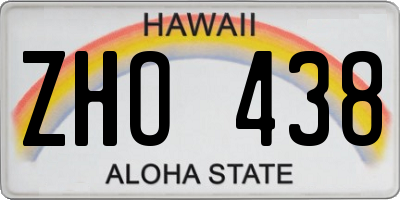 HI license plate ZHO438