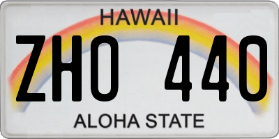 HI license plate ZHO440