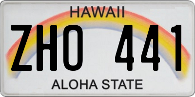 HI license plate ZHO441