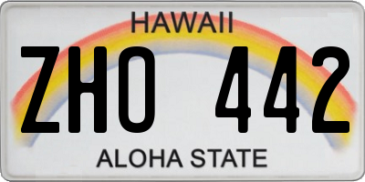 HI license plate ZHO442