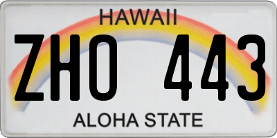 HI license plate ZHO443