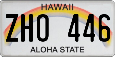 HI license plate ZHO446