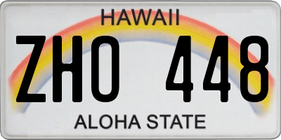 HI license plate ZHO448